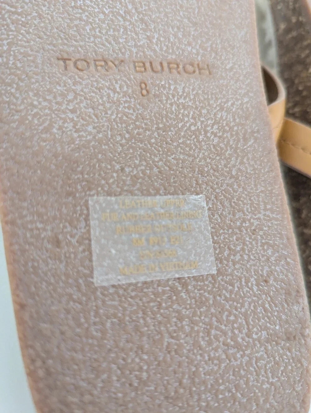 EUC! Tory Burch Miller Cloud Shearling Sandal In Tan Size 8